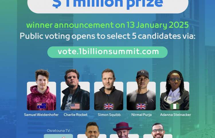 1 Billion Followers Summit shortlists 10 candidates for $1 million award